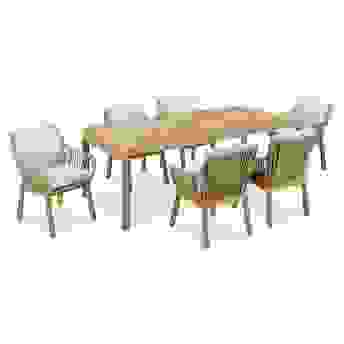 Cameo Acacia Wood 6-Seater Dining Set W/Cushion (200 x 100 x 73 cm)