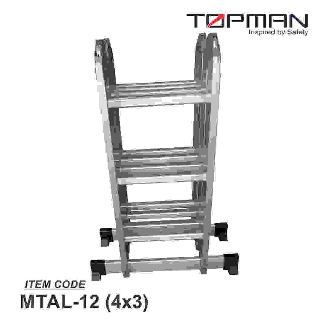 Topman Aluminum Multi-Task 4x3 Ladder, MTAL-12 (180 x 38 x 370 cm)