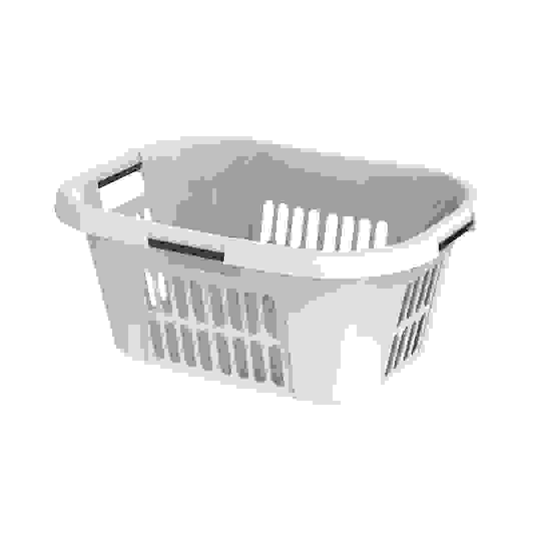 Cosmoplast Oval Plastic Laundry Basket (40 L, Off White)