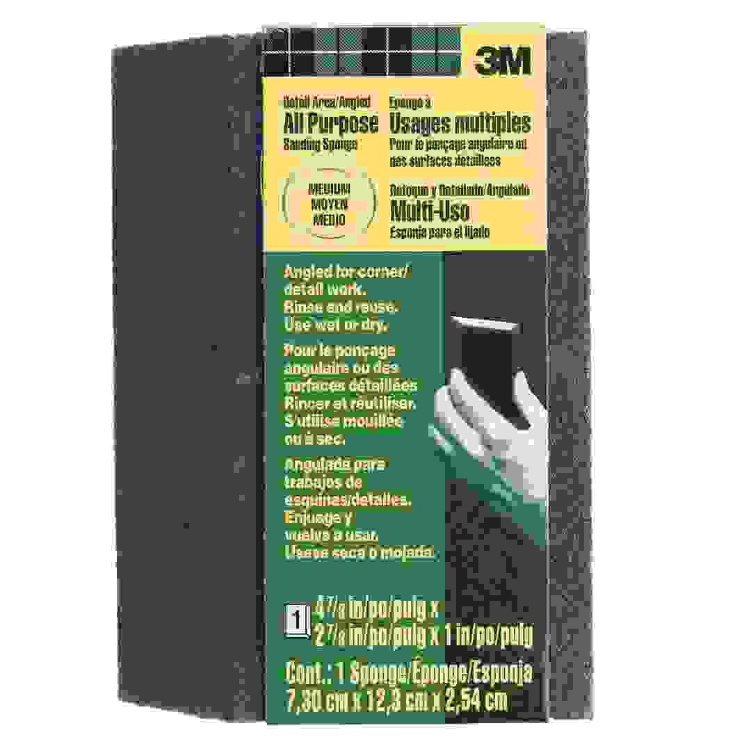 3M Angled Sanding Sponge, 80 Medium Grit (12.3 x 7.30 x 2.54 cm)