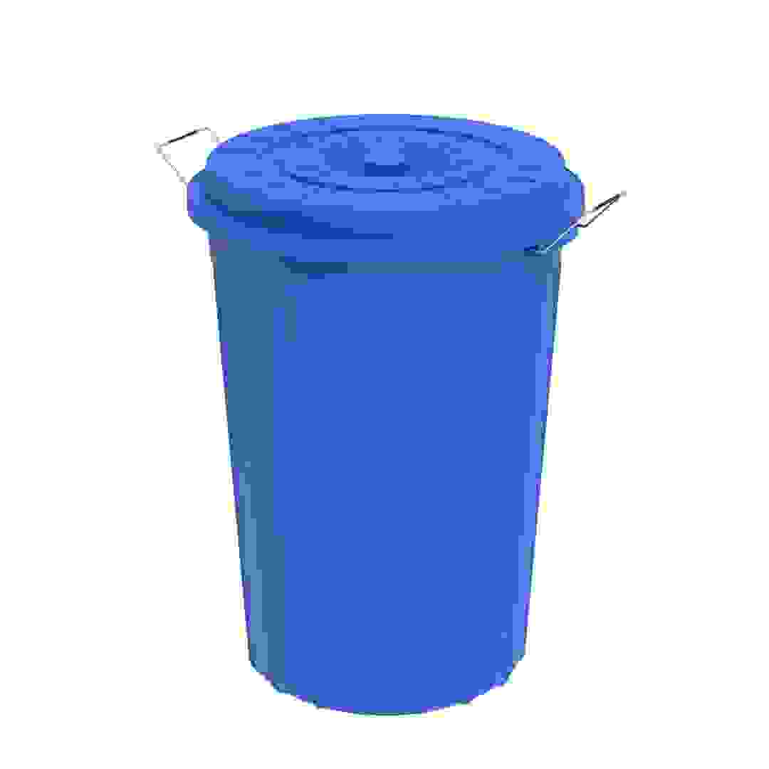 Cosmoplast Round Plastic Drum W/Lid (125 L, Blue)