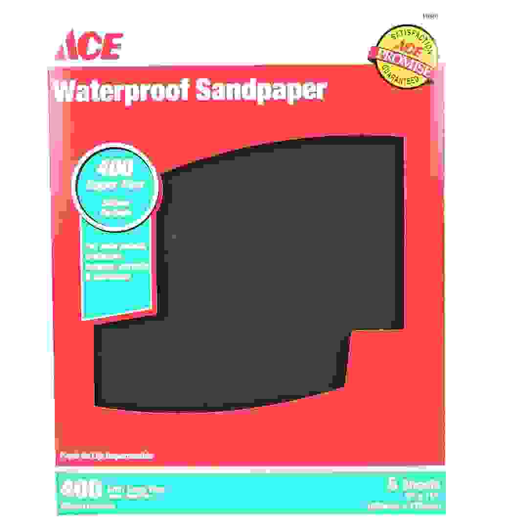 ACE 400 Super FineWater Proof Sandpaper (22.9 x 27.9 cm, Pack of 5)