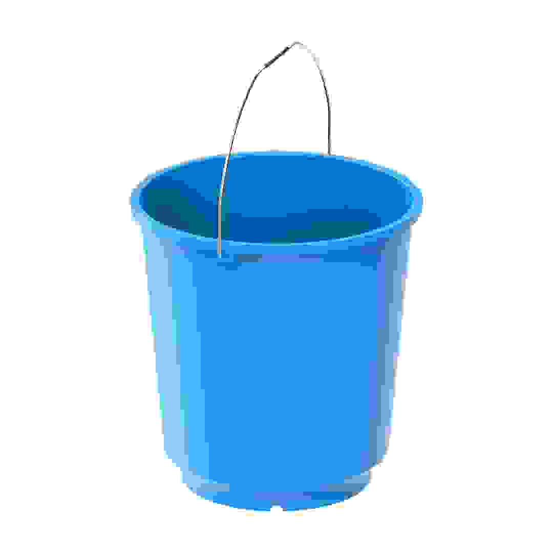 Cosmoplast EX Round Plastic Bucket W/Steel Handle (18 L, Light Blue)