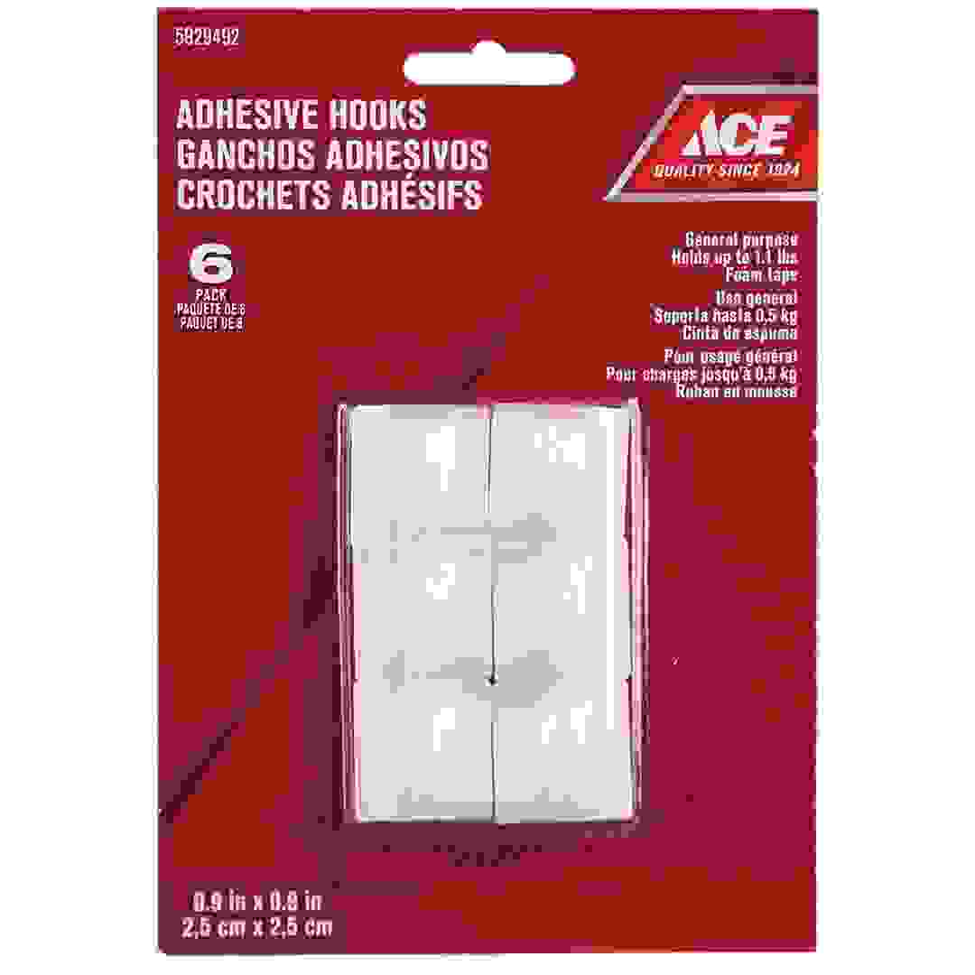 Ace Adhesive Hooks (2.5 x 2.5 cm, 6 pcs)