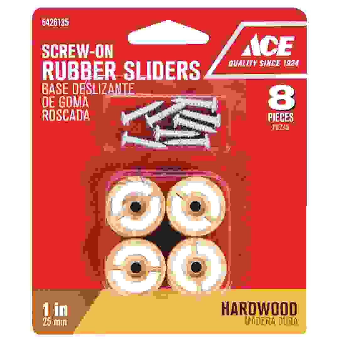 Ace Rubber Screw-On Sliders Pack (2.5 cm, 8 Pc.)