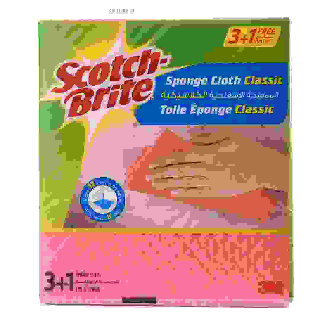 3M Scotch-Brite Classic Pink Sponge Cloth 3 + 1 Pack (4 pcs)