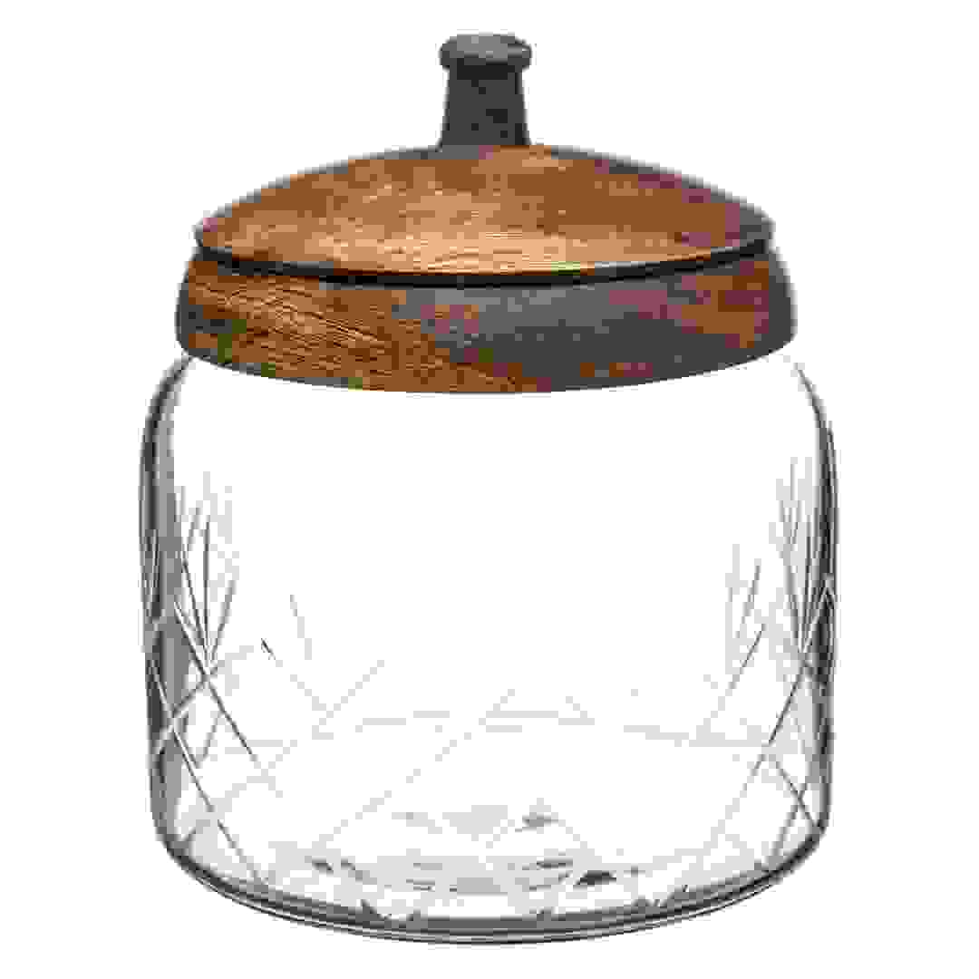 5five Glass Jar W/ Wooden Lid (16 cm)