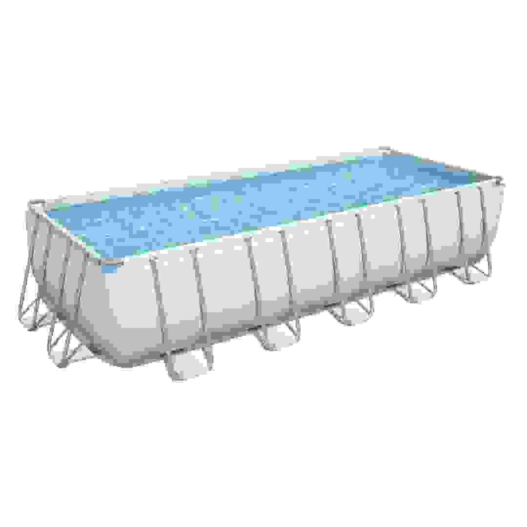 طقم حمام سباحة مستطيل باور ستيل بست واي (640 × 274 × 132 سم)