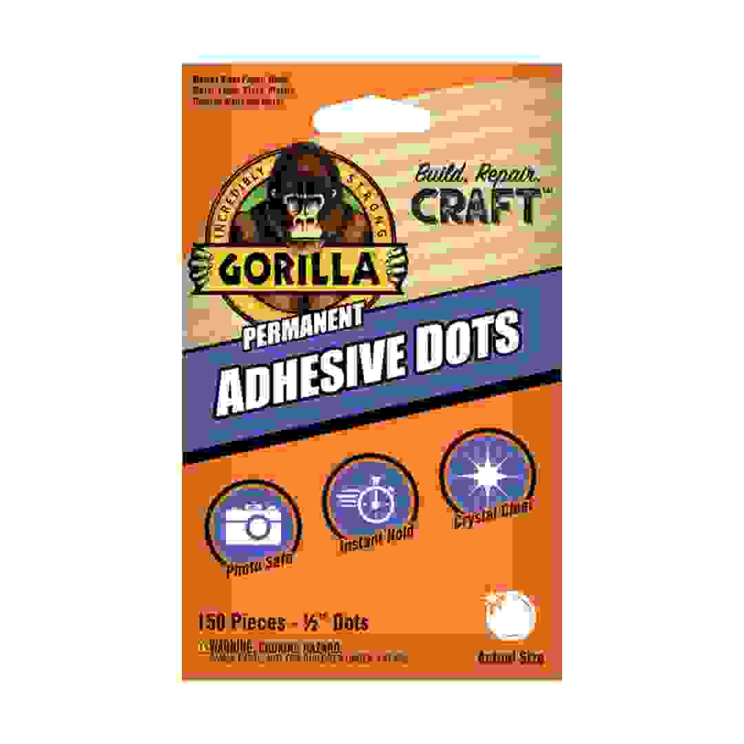 Gorilla High Strength Permanent Adhesive Dots Pack (1.27 cm, 150 Pc.)