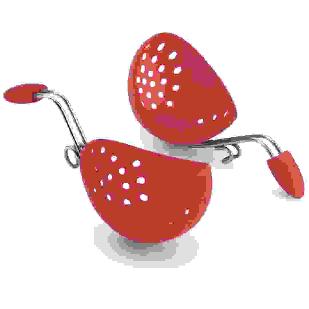 Cuisipro Silicone Egg Poacher Set (2 Pc., Red)