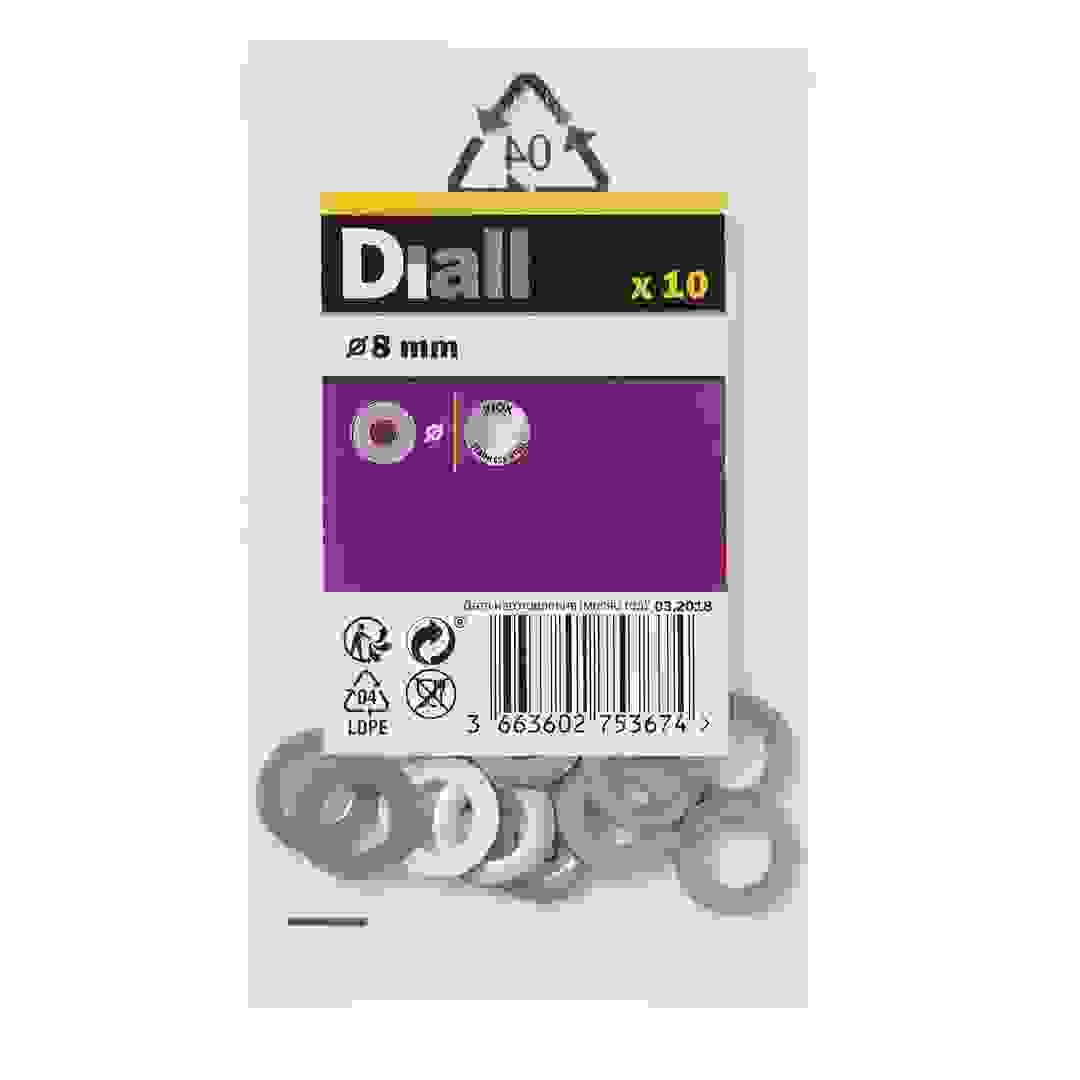 Diall Stainless Steel Medium Flat Washer Pack (M8, 10 Pc.)