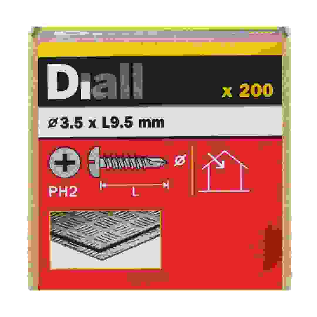 Diall Zinc-Plated Carbon Steel Self Drilling Screw Pack (3.5 x 9.5 mm, 200 Pc.)