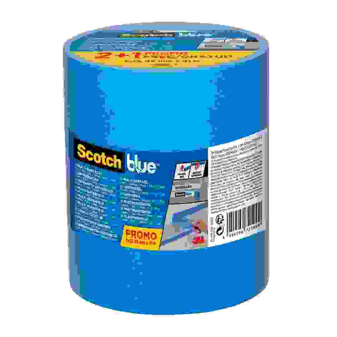 3M Scotch Blue Multi-Surface Premium Masking Tape, 2090 EMEA Pack (4.8 x 4100 cm, of 3 Pc.)