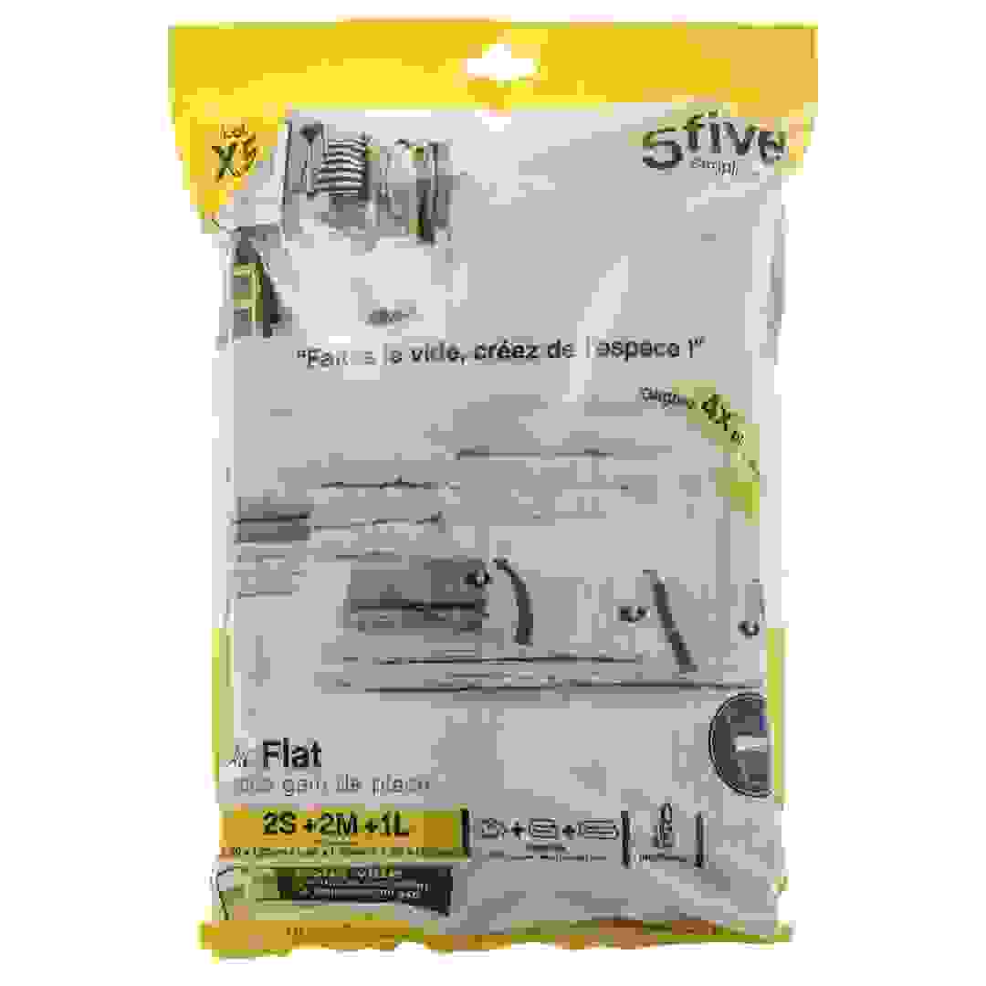 5Five Polyethylene Air-Flat Vacuum Bag (120 x 70 x 2.5 cm ,5 Pc.)