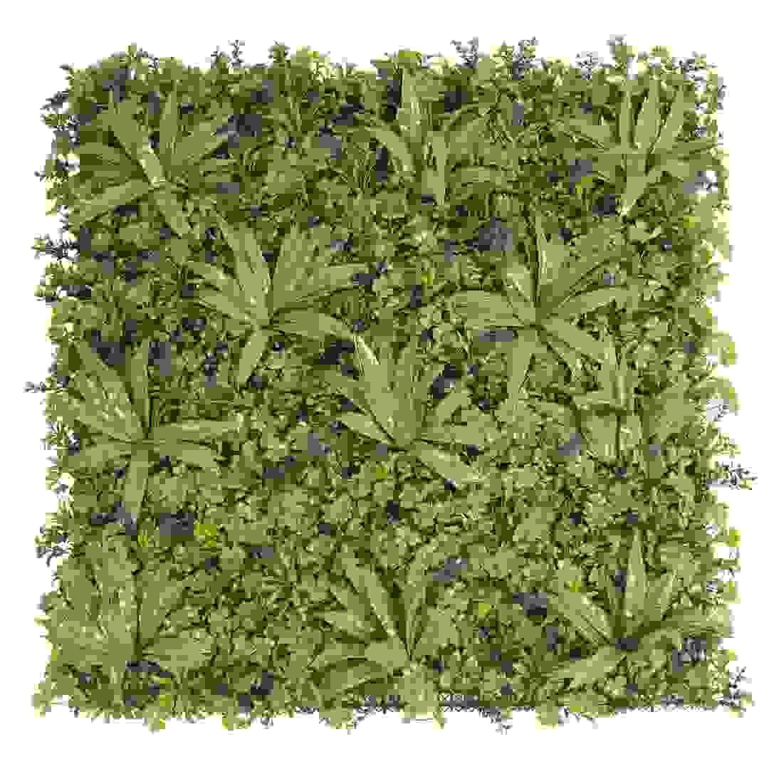 Premium PE Green Wall W/Purple Flowers (100 x 100 cm)