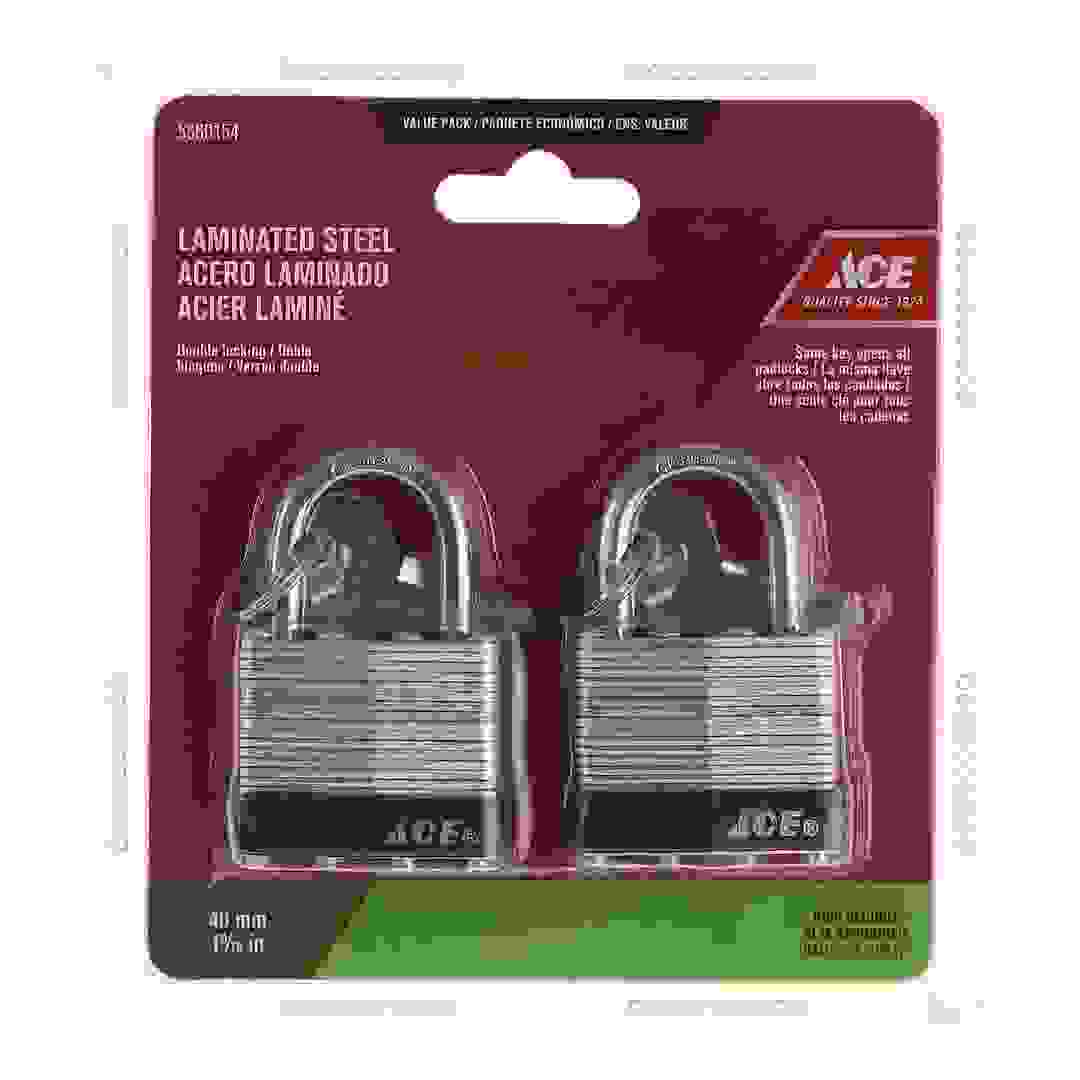 ACE Laminated Steel Padlock Pack (40 mm, 2 Pc.)