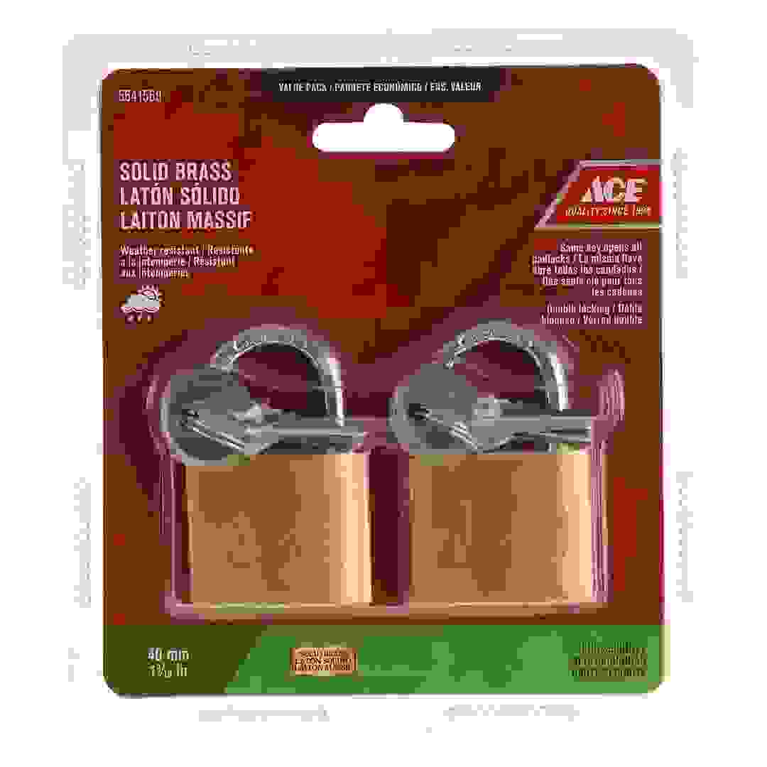 ACE Solid Brass Padlock Pack (40 mm, 2 Pc.)