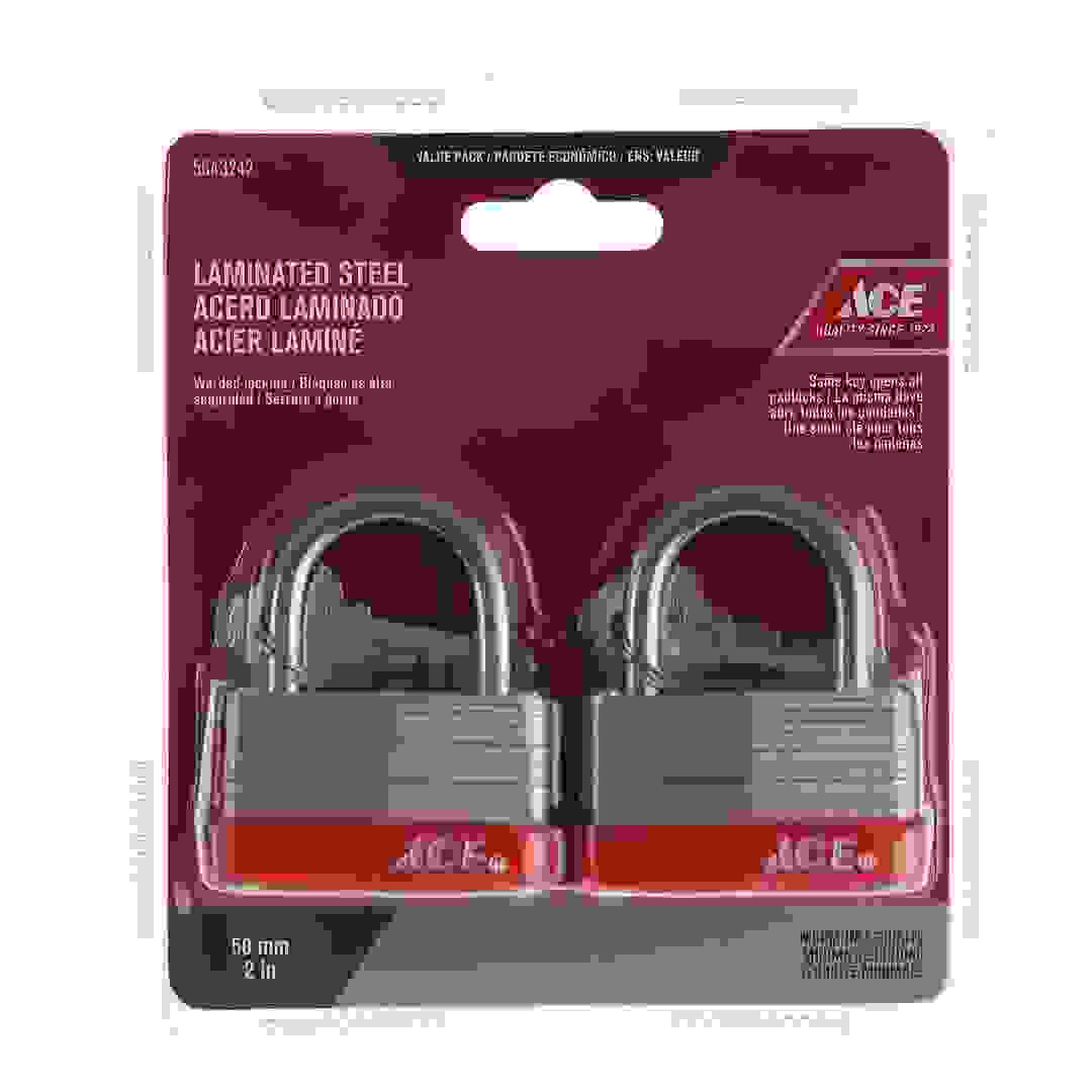 ACE Steel Warded Padlock Pack (50 mm, 2 Pc.)