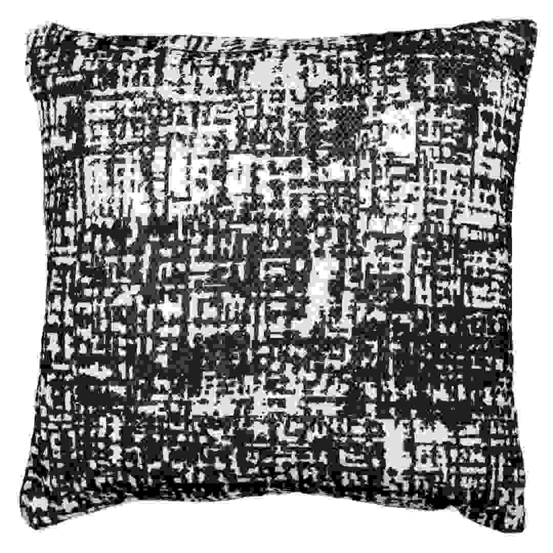 Handwoven PET Yarn Chair Cushion (45 cm x 45 cm, Black & White)