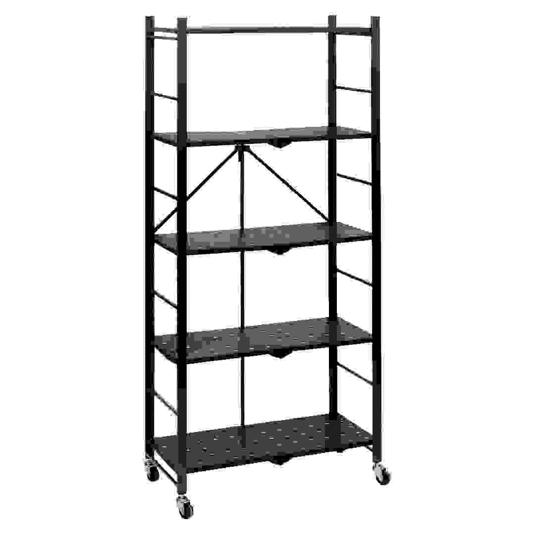 5Five 5-Level Folding Metal Shelf W/Wheels (70.5 x 36 x 164 cm)