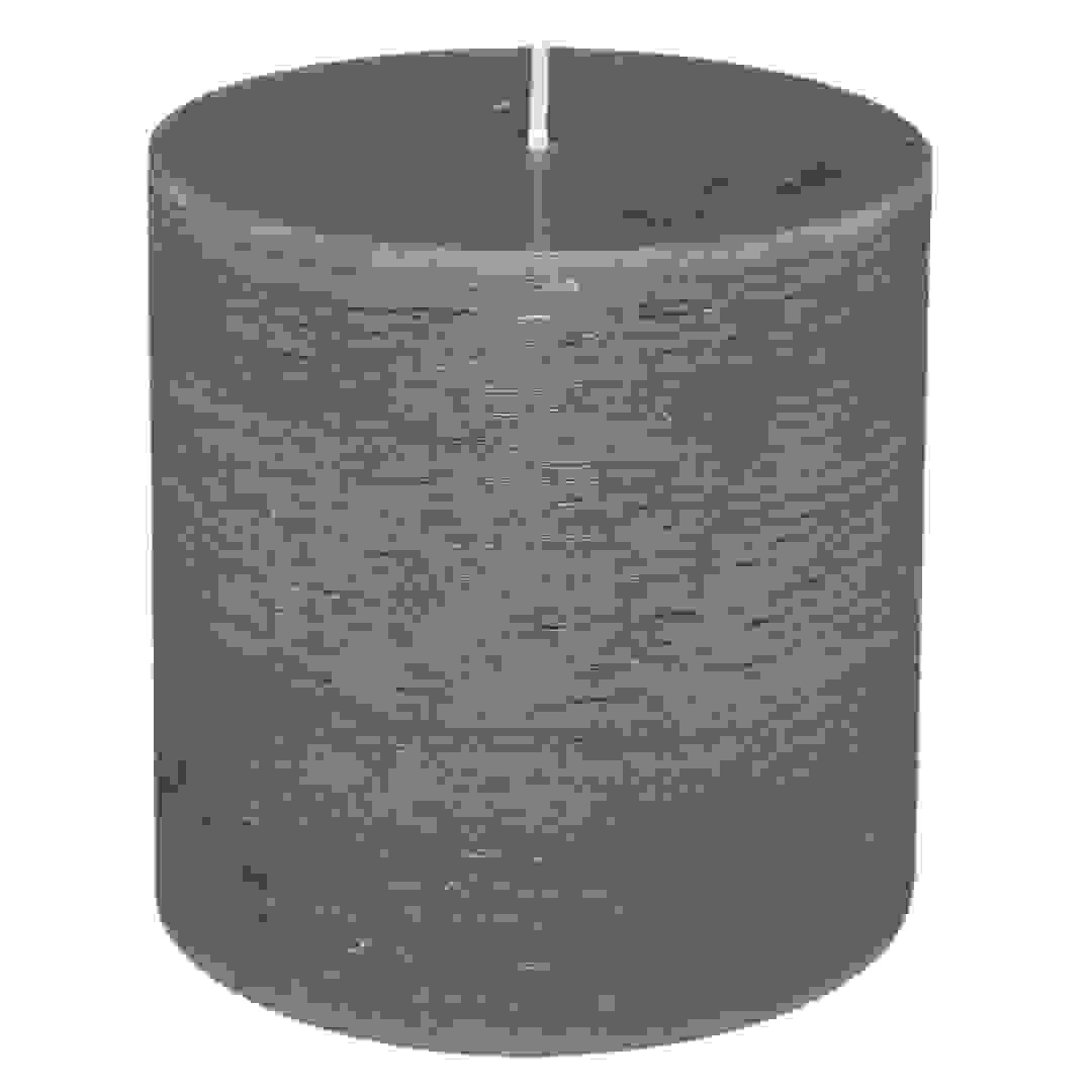 Comptoir de la Bougie Olia Rustic Wax Pillar Candle (10 x 10 cm, Gray)