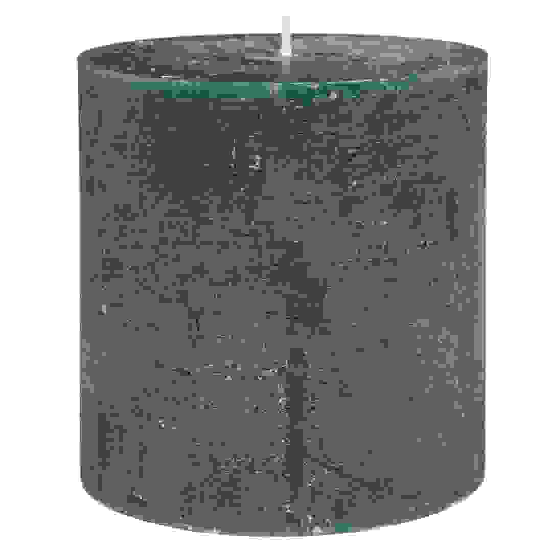 Comptoir de la Bougie Olia Rustic Wax Pillar Candle (10 x 10 cm, Dark Blue)