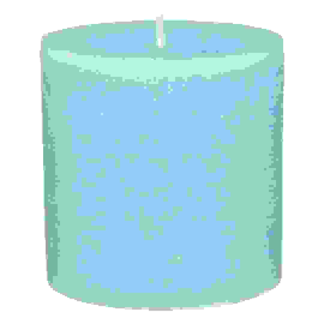 Comptoir de la Bougie Rustic Wax Pillar Candle (6.7 x 7 cm, Turquoise)