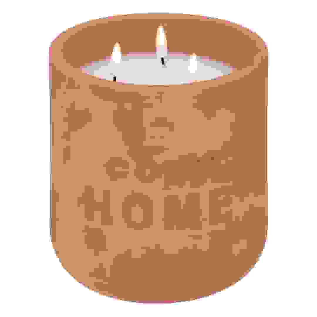 Atmosphera Cosy Home 3-Wick Wax Candle W/Holder (15.5 x 18 cm, Terracotta)