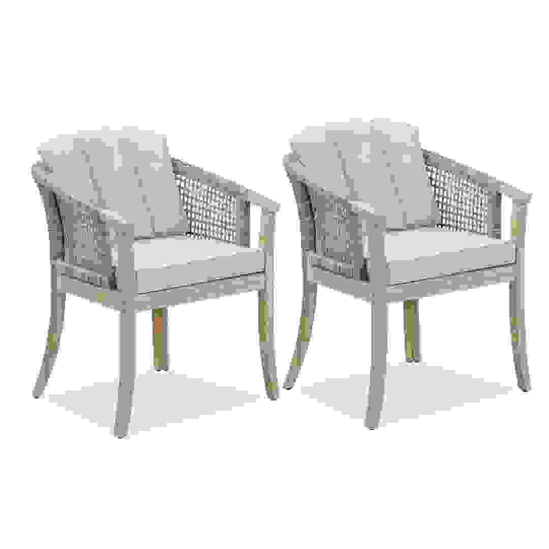 Ashmore V2 Acacia Wood & Wicker Dining Chair (59.2 x 60 x 73 cm, 2 Pc.)