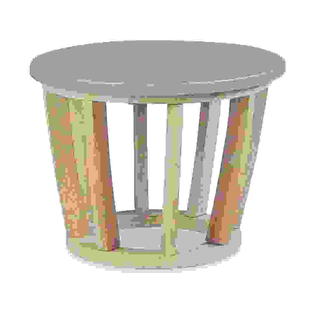 Forest Acacia Wood & Terrazzo Side Table (45 x 45 x 35 cm)