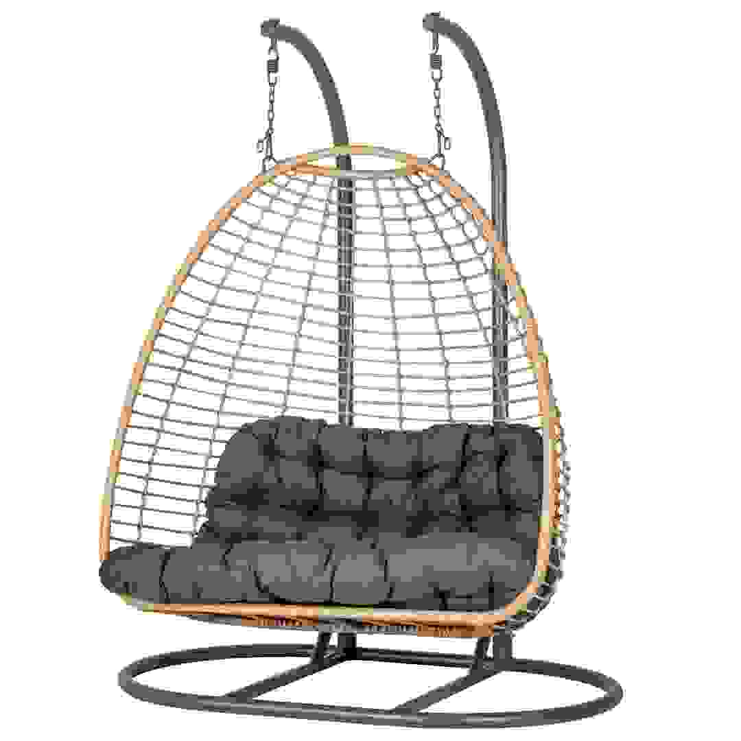 Hesperide Ajar 2-Seater Steel & Resin Hanging Chair (151 x 95 x 194 cm)