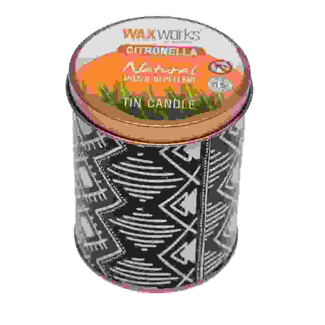 Waxworks Citronella Wax Candle W/Tin (8.4 x 10.2 cm)