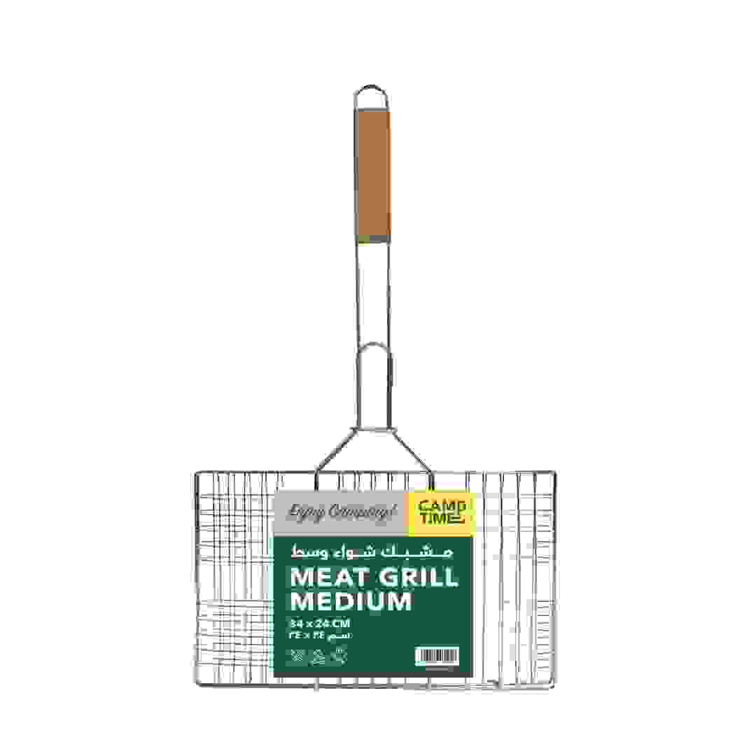 Camp Time Metal BBQ Grill Basket (34 x 24 cm, Medium)