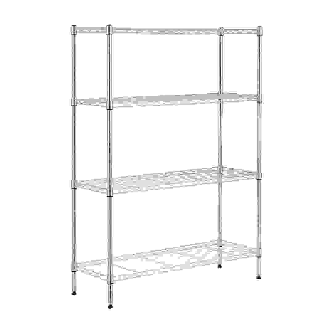 ACE 4-Tier Shelving Unit (90 x 35 x 135 cm, Chrome)