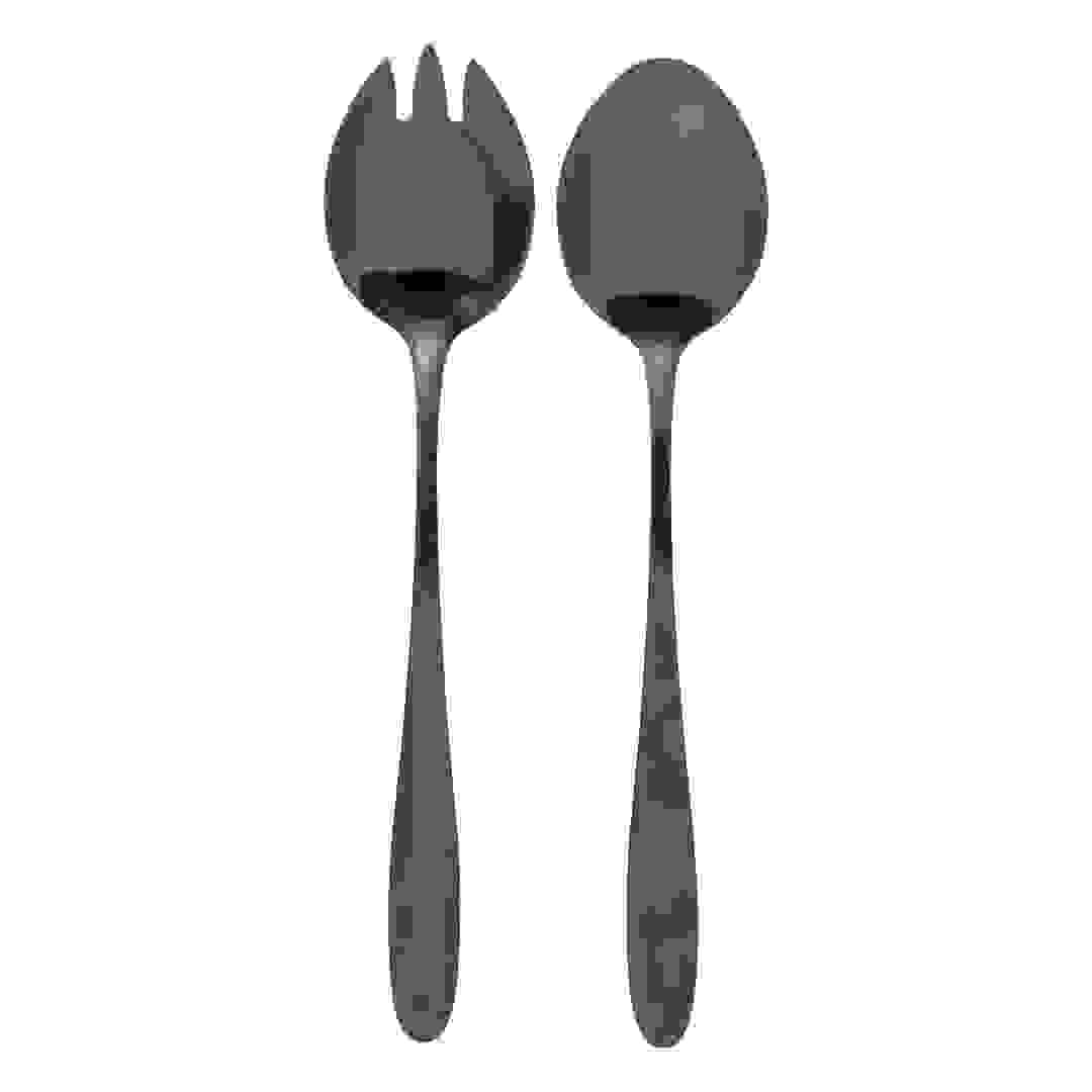 SG Stainless Steel Salad Cutlery (2 Pc., Black)