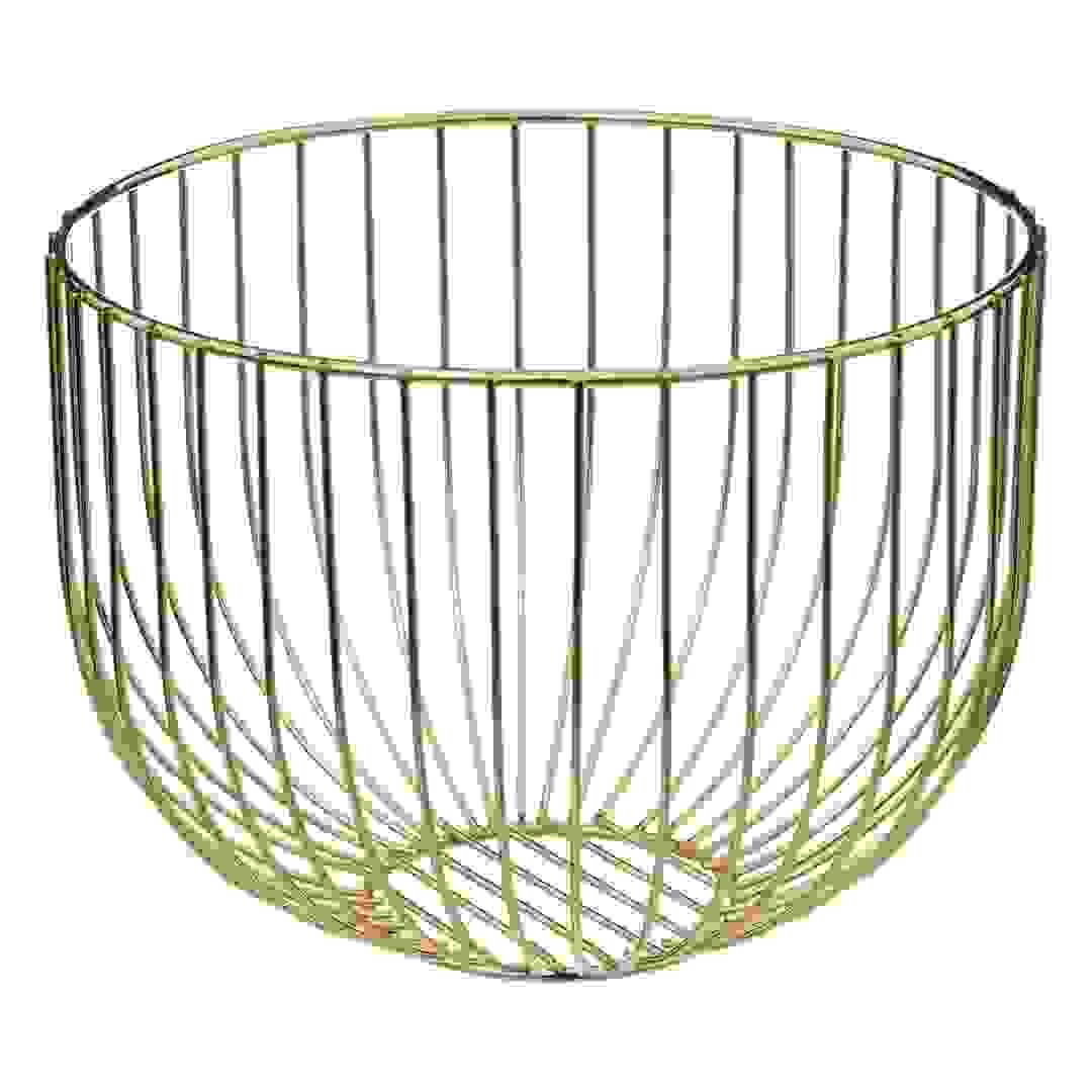 SG Metal Fruit Basket (22 x 16.8 cm, Gold)