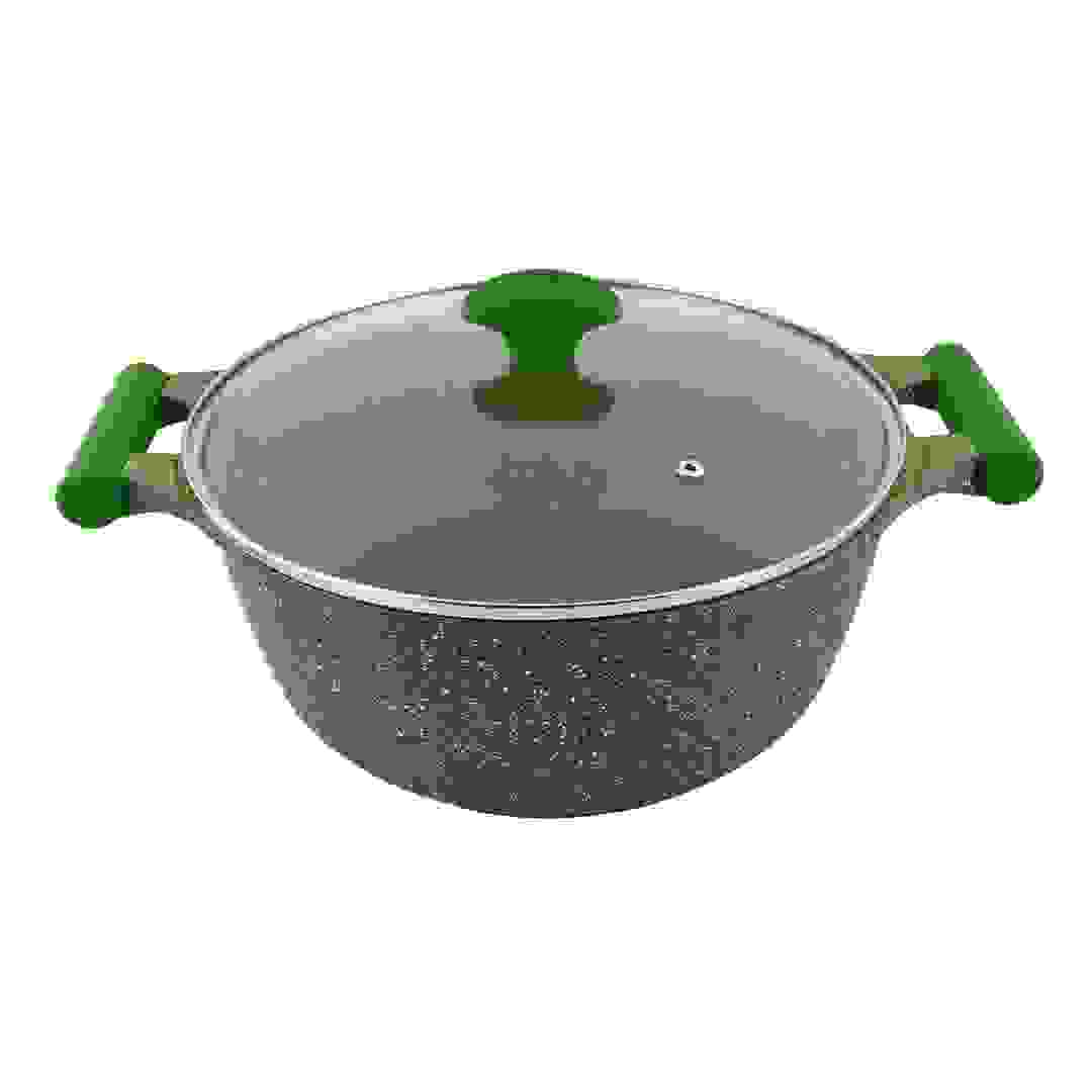 Prestige Essentials Non-Stick Granite Casserole W/Lid & Aluminum Base (30 cm, Green)