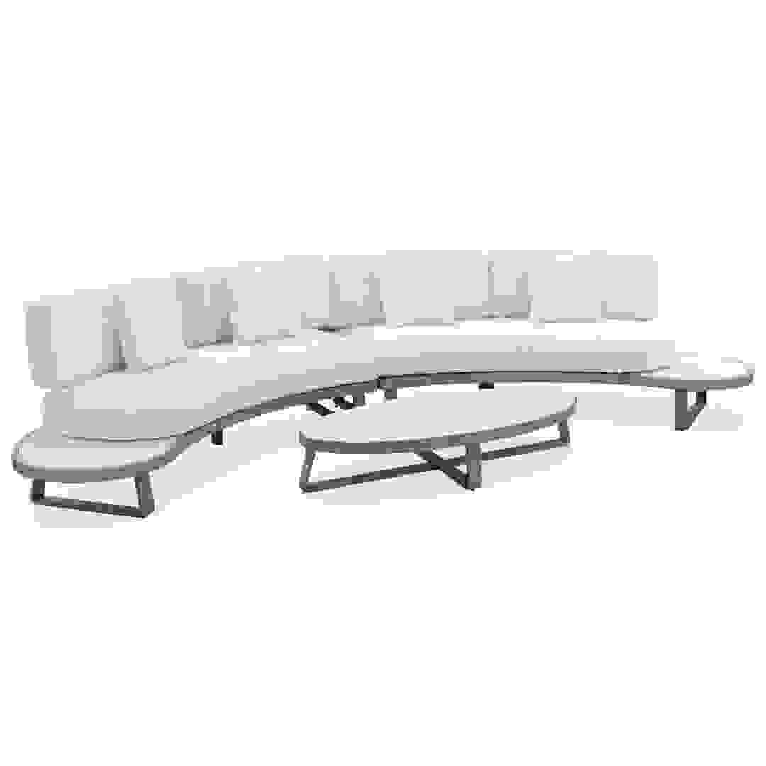 Pebble Curve 4-Seater Sofa Set W/Cushions (219.5 x 98.5 x 63.5 cm)