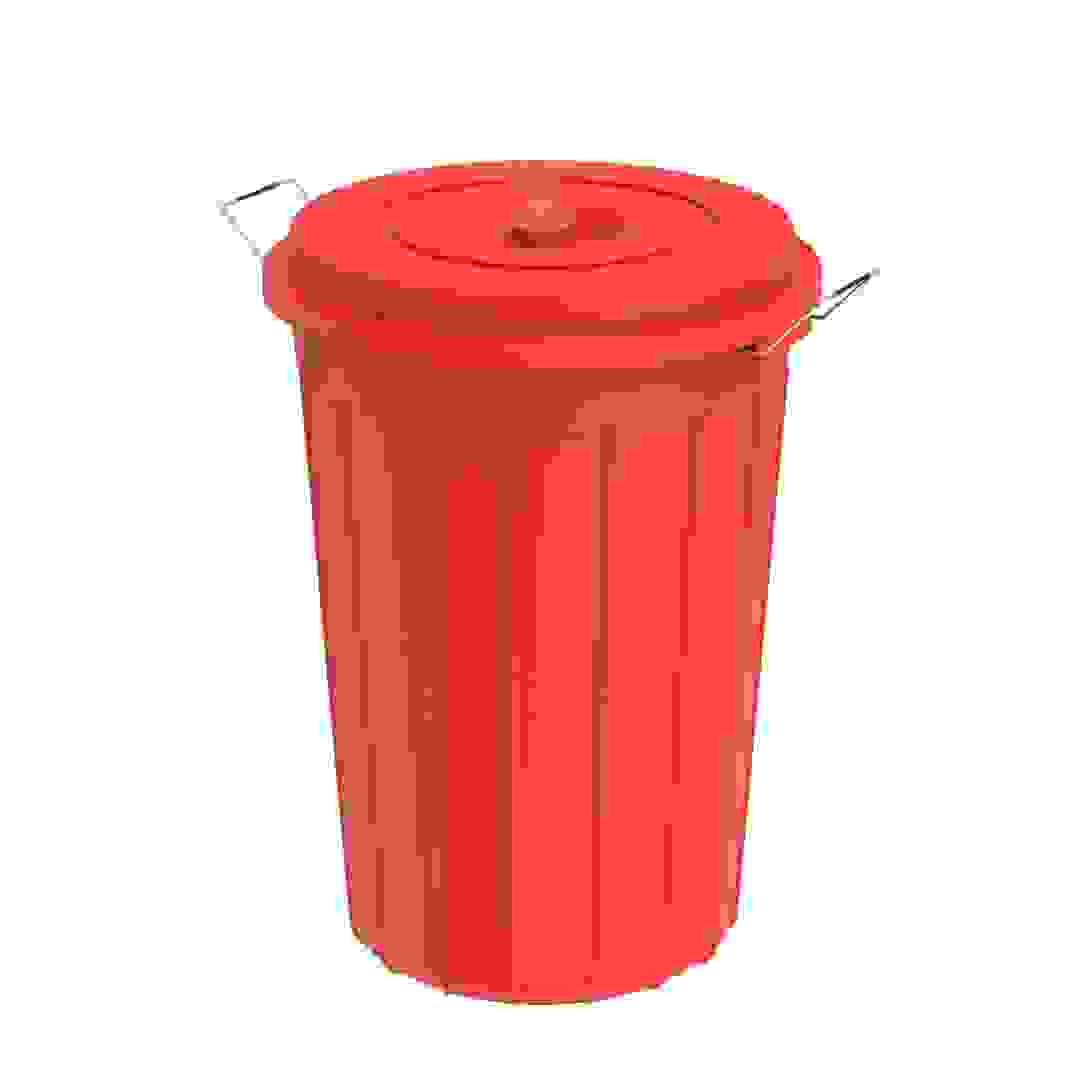 Cosmoplast Round Plastic Drum W/Lid (100 L, Red)