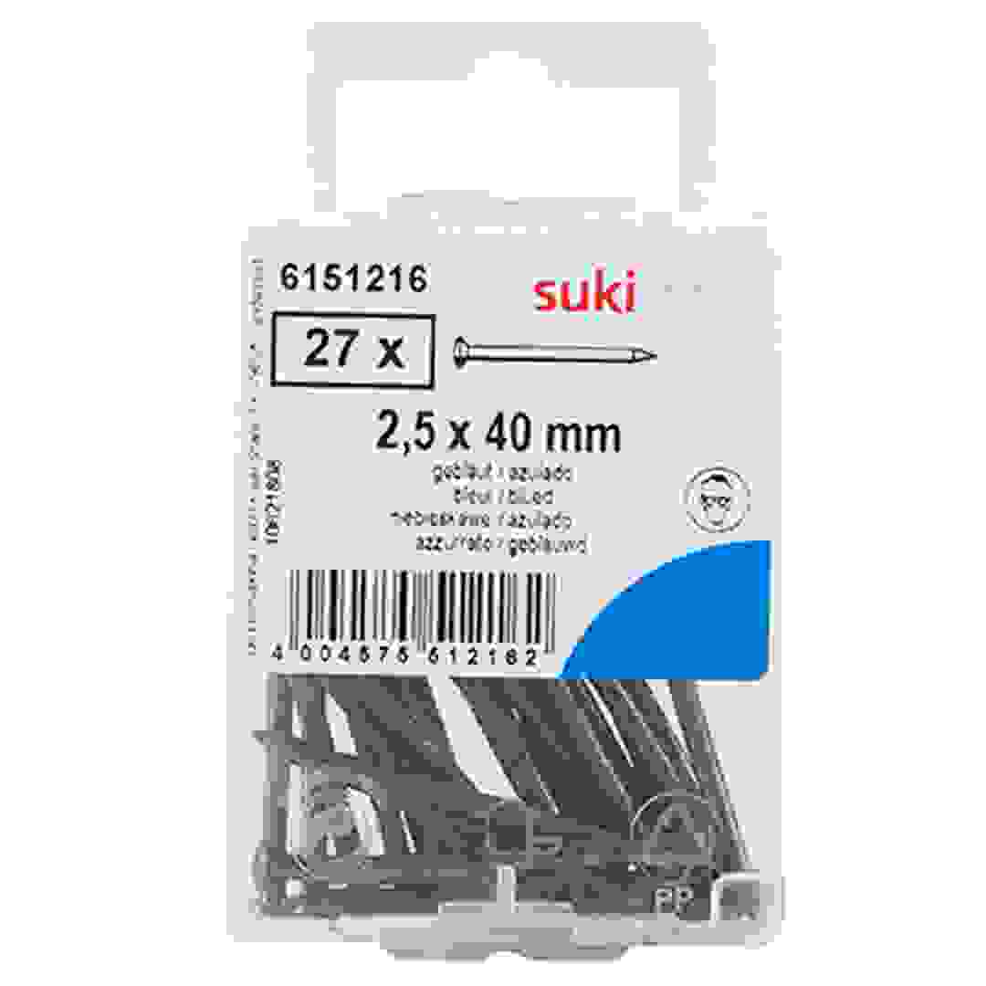 Suki Oval-Head Steel Nails (2.5 x 40 mm, Pack of 27)