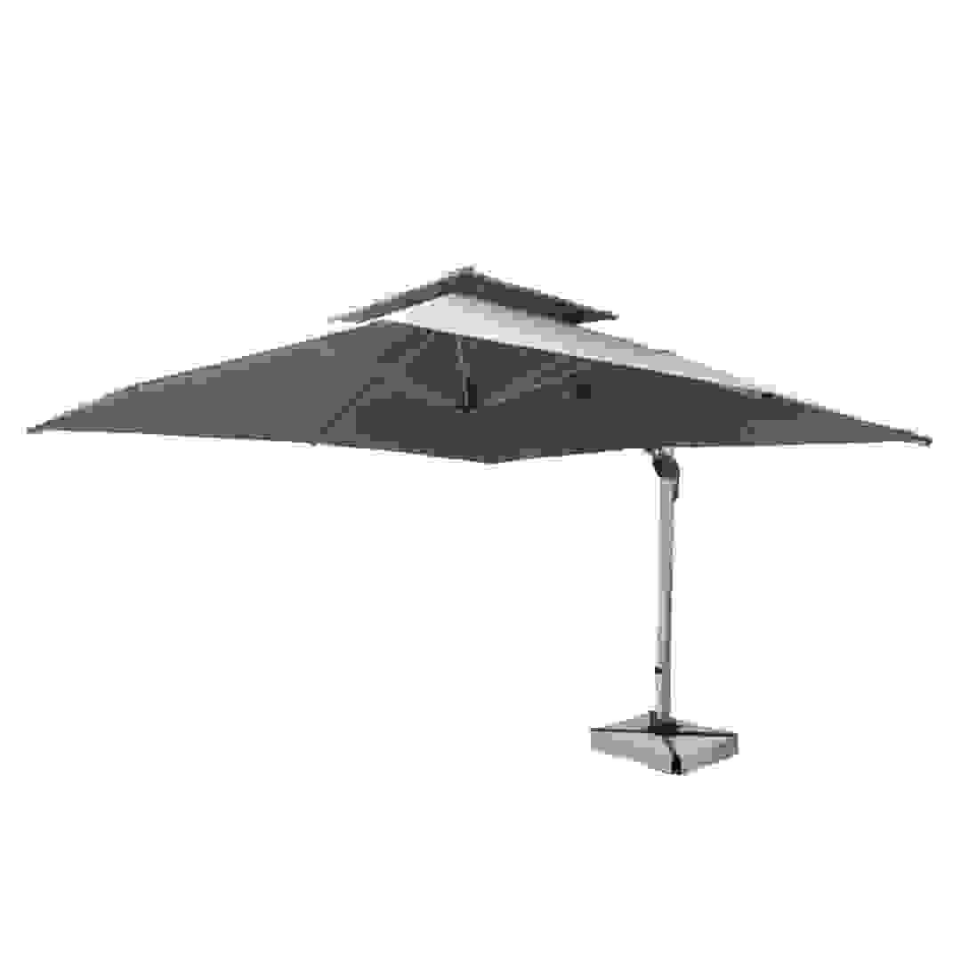 Khaki Color Aluminum Umbrella W/Marble Base Oasis Casual (350 x 350cm)