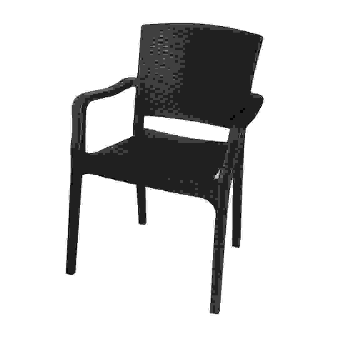 3MPlast Pandora Single-Seater Plastic Rattan Chair W/Arms (59 x 85 x 55 cm)
