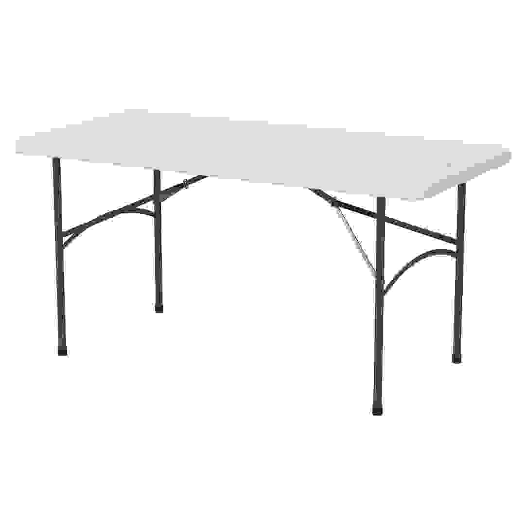 Cosmoplast Plastic Folding Picnic Table W/Steel Legs (White, 152 x 72 x 74 cm)