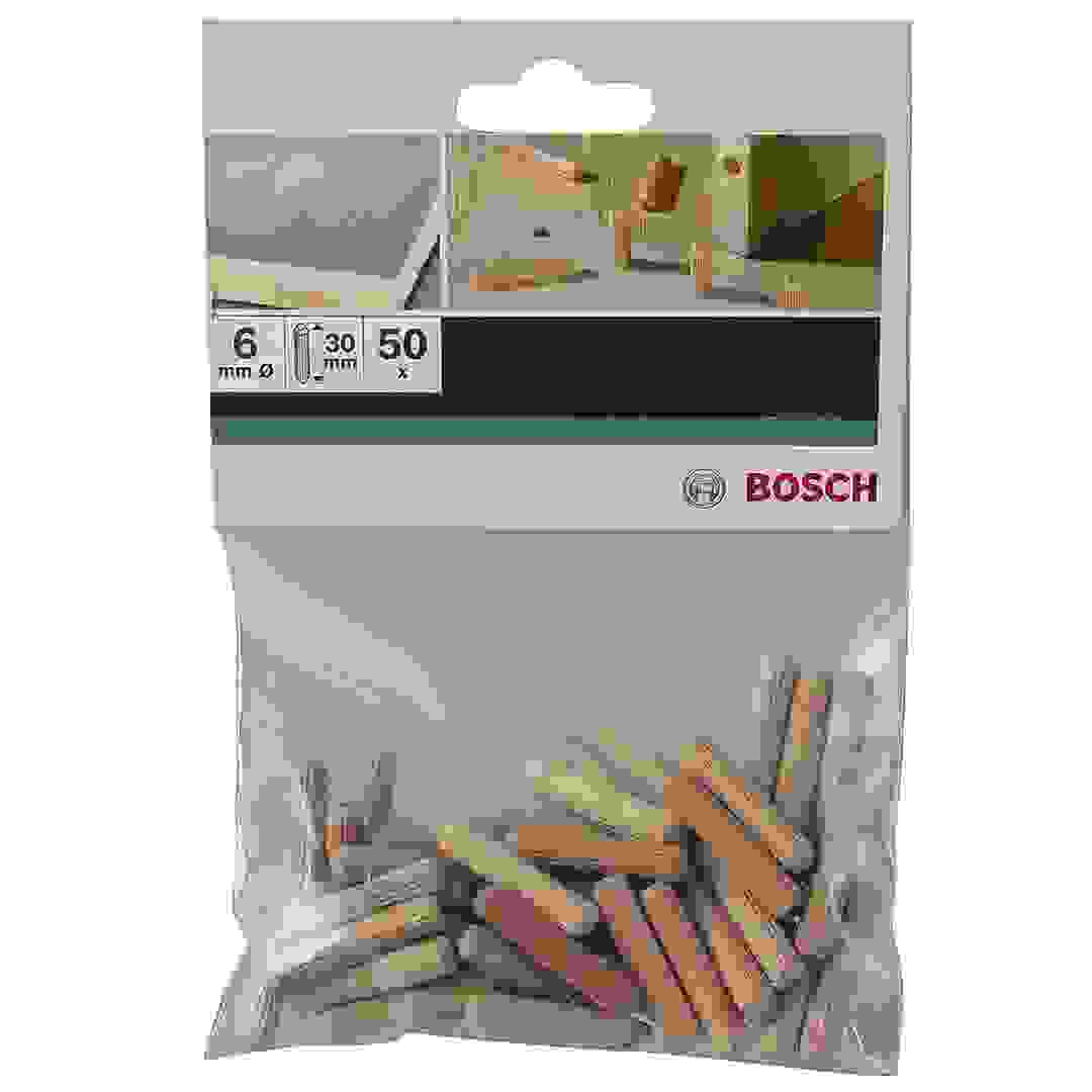 Bosch Dowels (6 x 30 mm, Pack of 50)