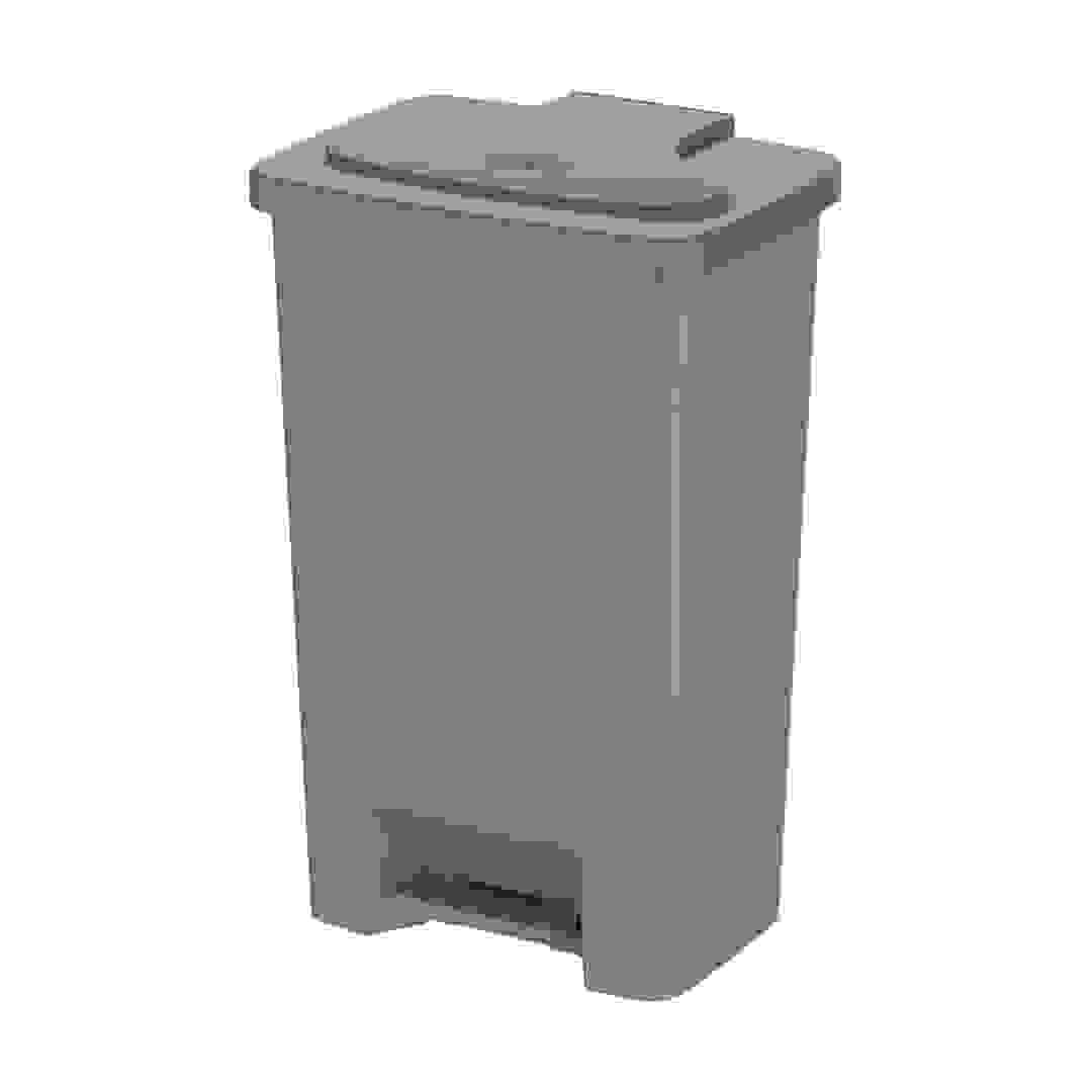 Cosmoplast Plastic Step-on Waste Bin W/Pedal (44 L, Pearl Silver)