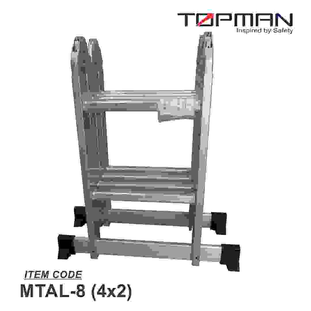 Topman Aluminum Multi-Task 4x2 Ladder, MTAL-8 (138 x 38 x 275 cm)