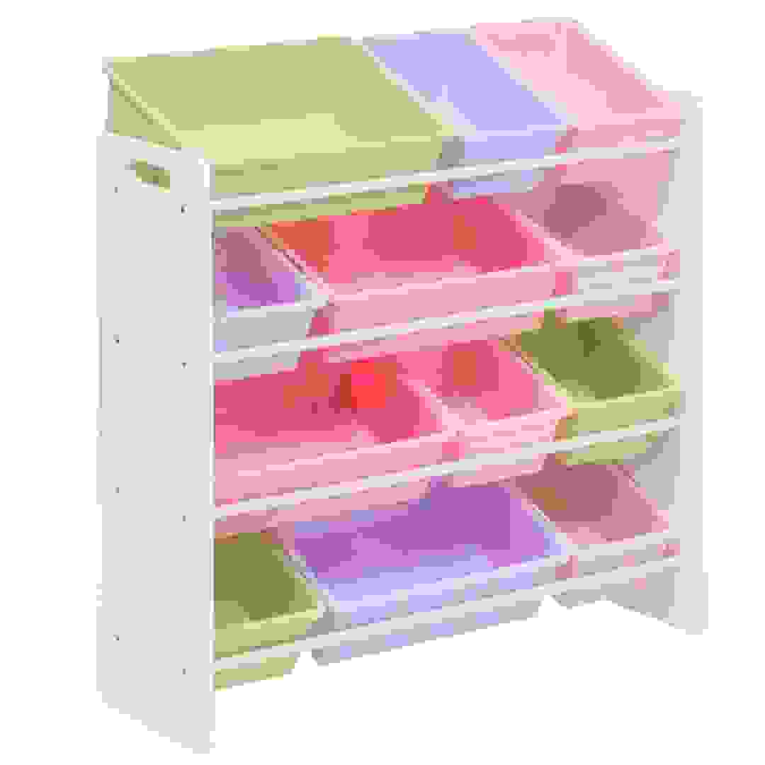 Honey-Can-Do Kids' Storage Organizer (85 x 32 x 91 cm, Natural & Pastel)