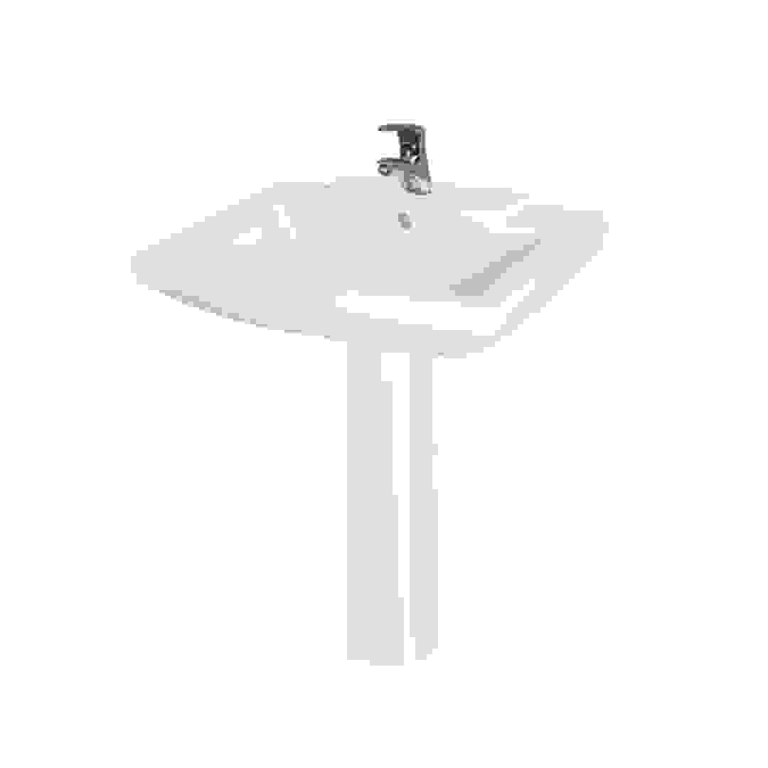 Milano Ceramic Wash Basin W/Pedestal, 469 (64 x 48 x 87 cm)