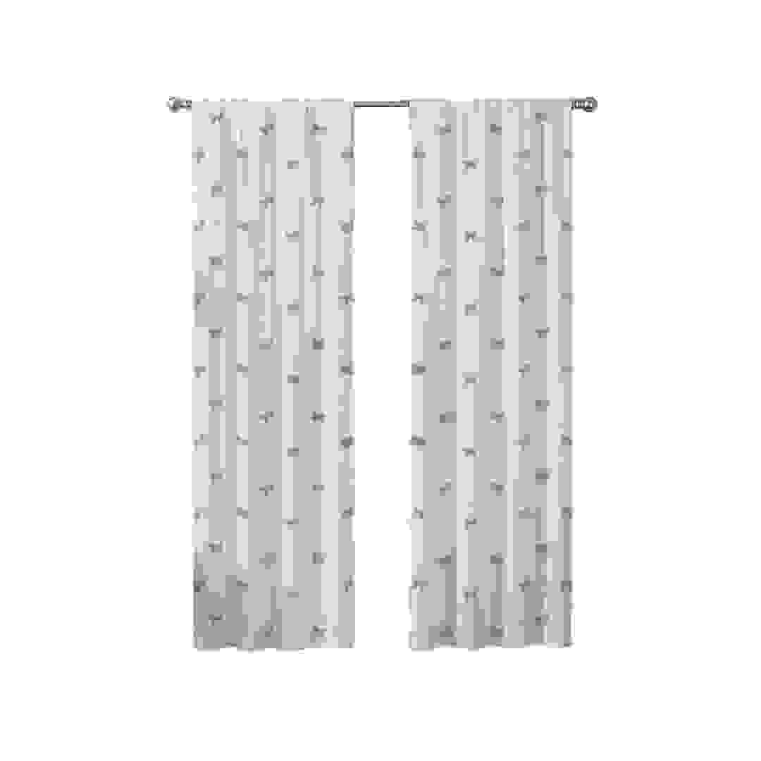 Danube Home Bows Canvas Curtain Pair W/Rod Pocket (140 x 240 cm)