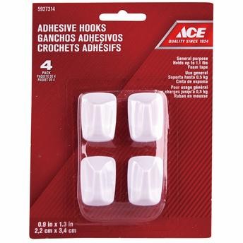 Ace Adhesive Hooks (2.2 x 3.4 cm, 4 pcs)